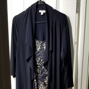 Blue and tan dress